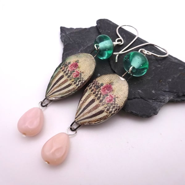 hot air balloon ceramic earrings