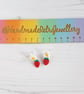 Strawberry and daisy stud dangle earrings - Image 5