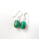 Turquoise Coloured Magnesite Gemstone Drop Earrings Sterling Silver