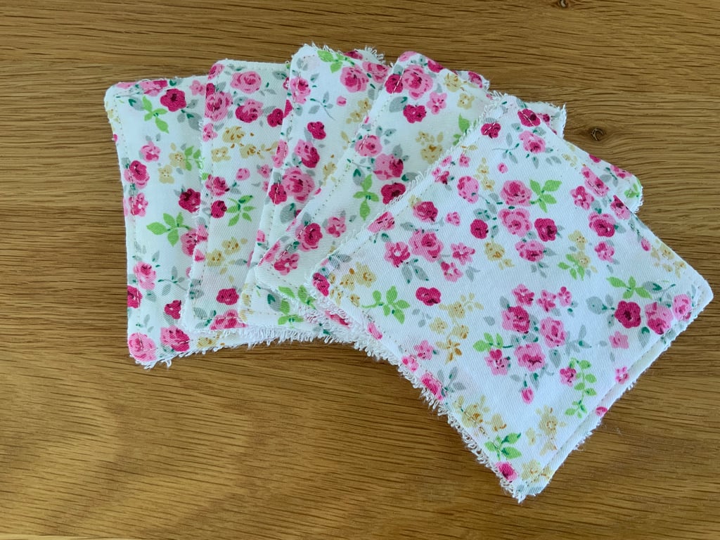 Reusable Bamboo Towelling Cotton Face Wipes, Eco friendly, Washable, Make up pad