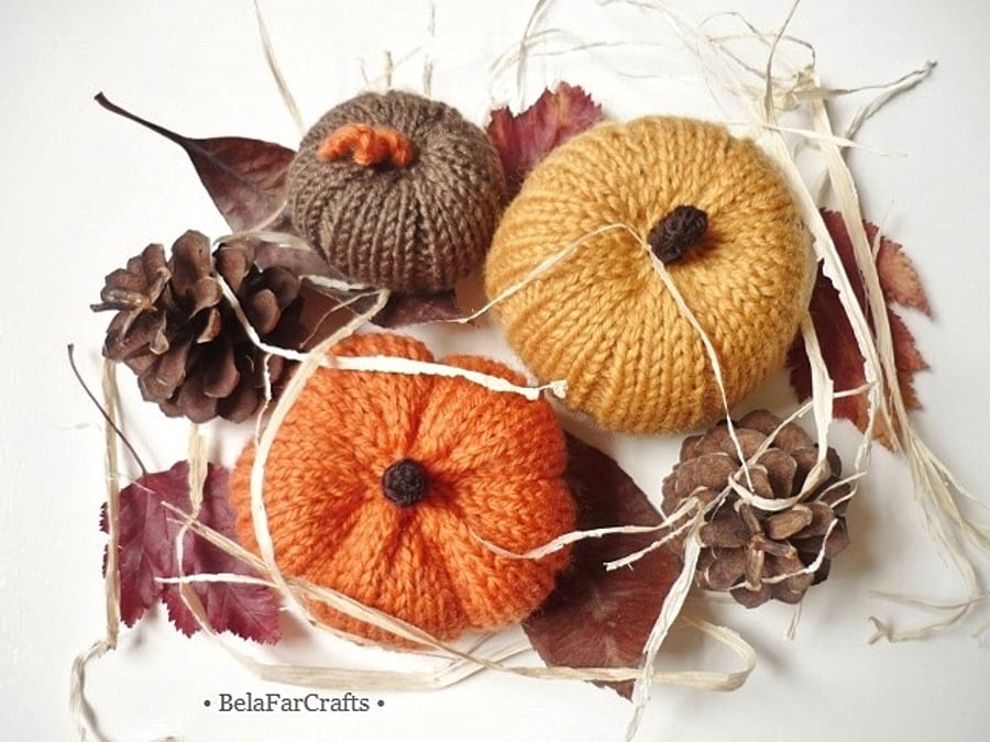 Fall colours pumpkins (3) - Halloween party decor - Thanksgiving pumpkins