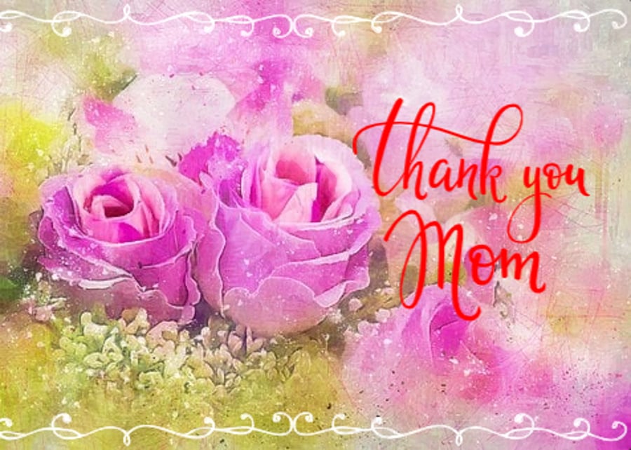 Thank you Mom Greeting Card A5
