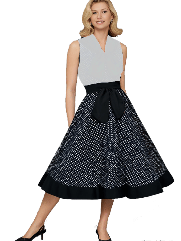 1950s Vintage Retro Rockabilly Circle Skirt Black, Polka Dot, women sizes 10-26 