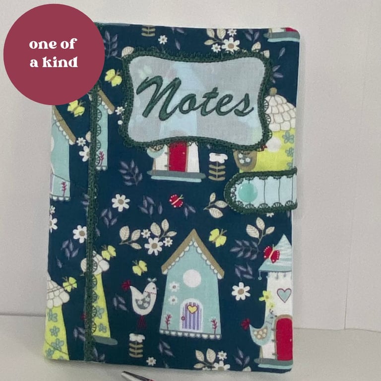 A5 Notebook with Reusable Book Cover - BIRDHOUSE