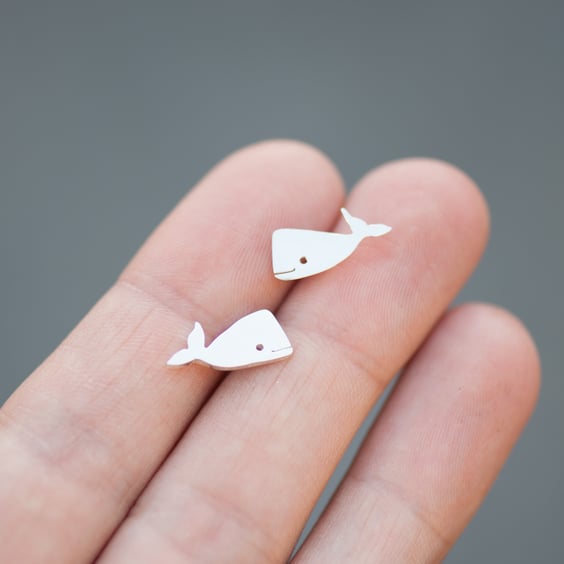 Happy Little Whale Stud Earrings