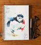 Puffin Billy Notebook, Notepad, A5 Size, Spiral bound, Wildlife Art Notebook, Pa - Image 3