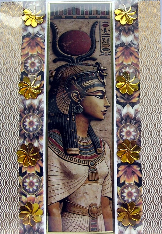 Ancient Egyptian God - Hand Crafted Decoupage Greeting Card - Blank (3286)