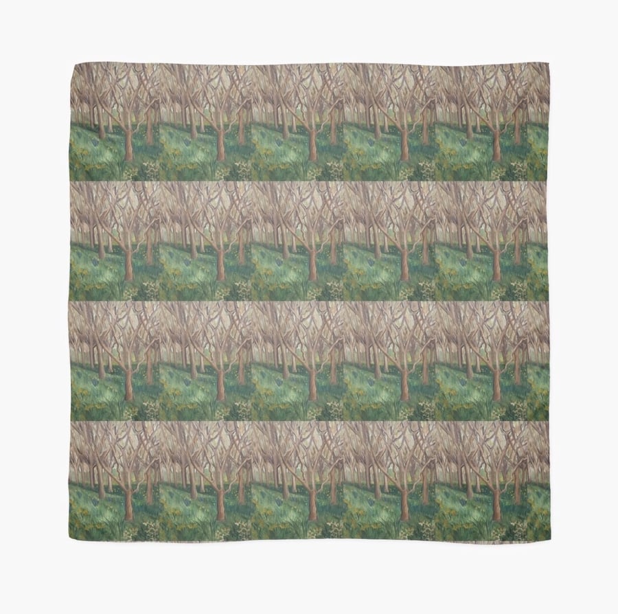 Beautiful Scarf Featuring A Design ‘The Onset Of Spring In The Wild Garden’