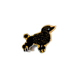 Whimsical Black Poodle Dog Brooch by EllyMental