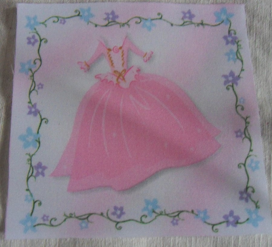 Polycotton squares. Pink dress.  Sold separately.  .62p postage on many (23)