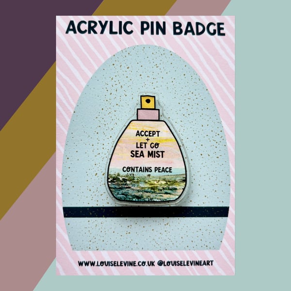 ‘Accept & Let Go’ Seascape Pin Badge
