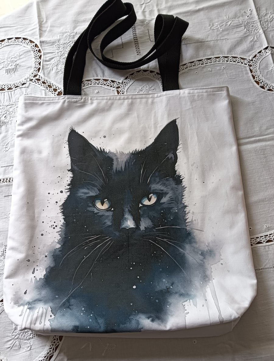 Black cats rock tote bag