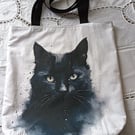 Black cats rock tote bag