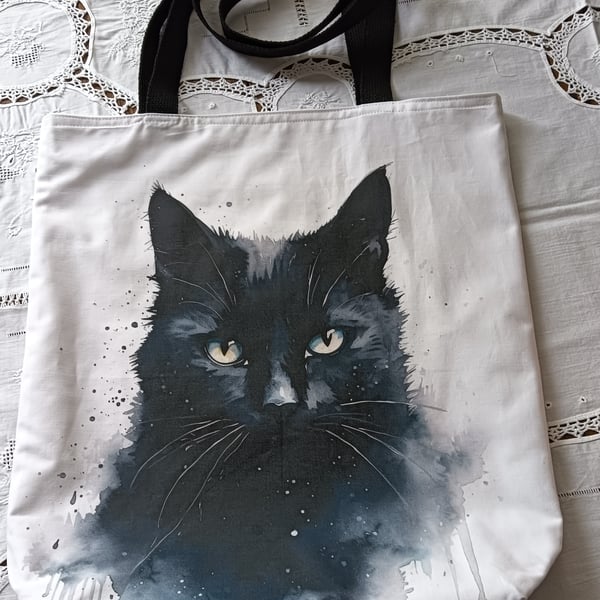 Black cats rock tote bag