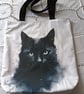 Black cats rock tote bag