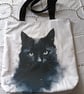Black cats rock tote bag - Image 1