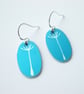 Dandelion oval earrings in teal - Image 3