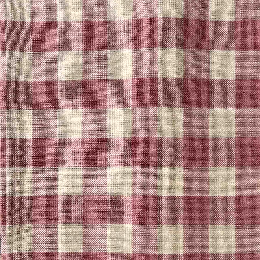 Pink Gingham Linen-Cotton Fabric, Medium Weight, by the metre