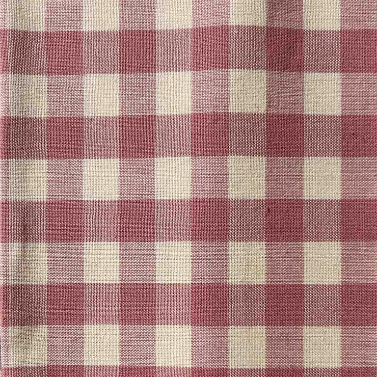 Pink Gingham Linen-Cotton Fabric, Medium Weight, by the metre