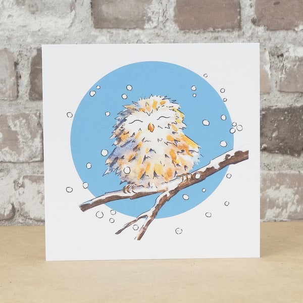 Christmas Card Snow Owl