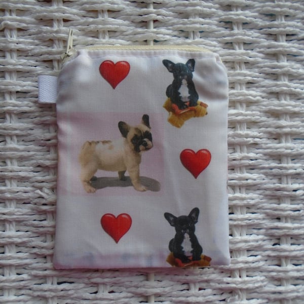 Love French Bulldog Themed Coin Purse or Card Holder.