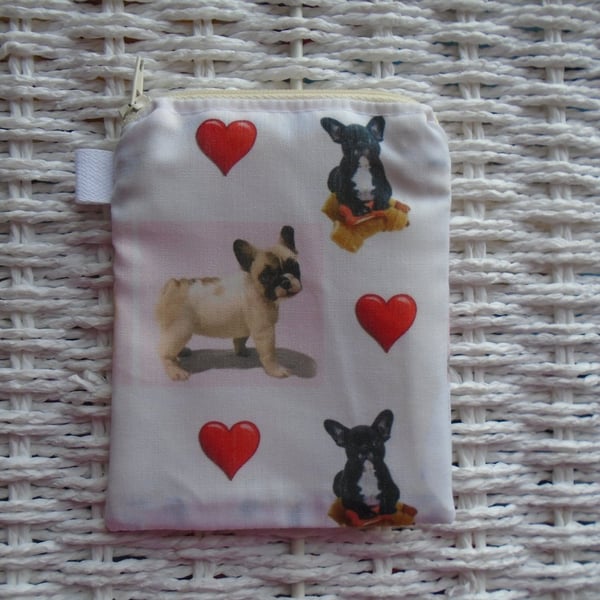 Love French Bulldog Themed Coin Purse or Card Holder.