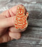 Ginger Cat Wooden Pin Brooch - Image 1