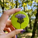 Hand embroidered floral brooch pin