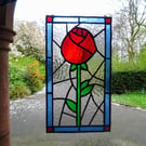 Stained Glass Rose Window Hanging