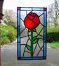 Stained Glass Rose Window Hanging