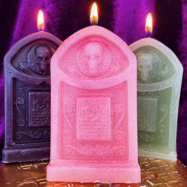 Skull Gravestone Gothic Candle 