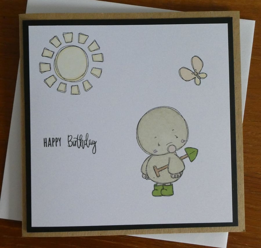 Gardening Mole Birthday Card