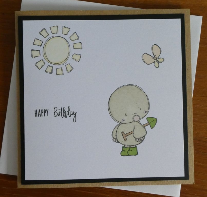 Gardening Mole Birthday Card