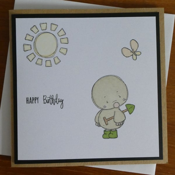 Gardening Mole Birthday Card