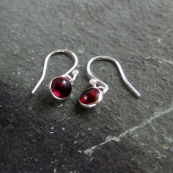 Garnet droplet earrings