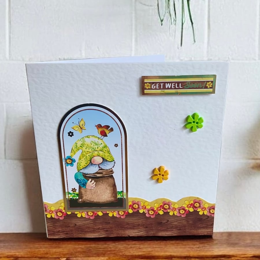 Get Well Soon Card. Get well soon card for Gnome Lover. 