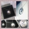 Solid Silver hammered domed halo disc pendant 18” sterling silver chain