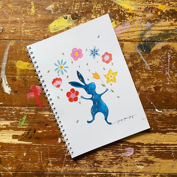 Flora And The Midnight Garden - A5 wire bound notebook 