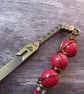 Pink Sword Bookmark, Agate Tassel Bookmark - Image 2