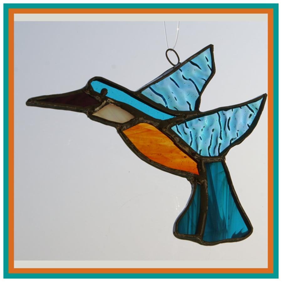 Kingfisher Stained Glass Suncatcher