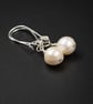 Natural cream freshwater pearl earrings, natural pearl drops, pearl jewelry  - Image 1