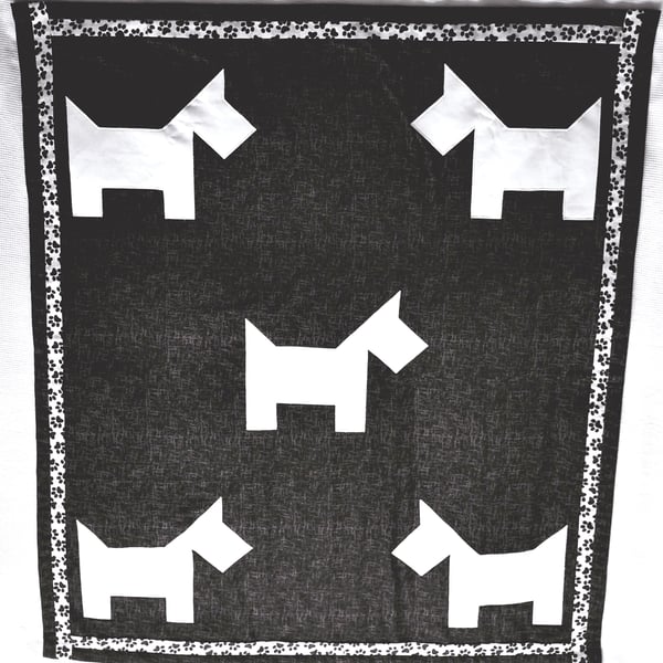 WHITE SCOTTY DOG THROW