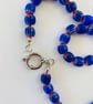 Hand knotted Electric blue barrel beaded necklace  - Image 4