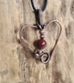 Handmade Copper Natural Red Jasper Heart Pendant Necklace Gift Crystal Jewellery - Image 9