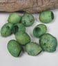 10 Spring Green Naturally Dyed Silk Cocoons - Image 3