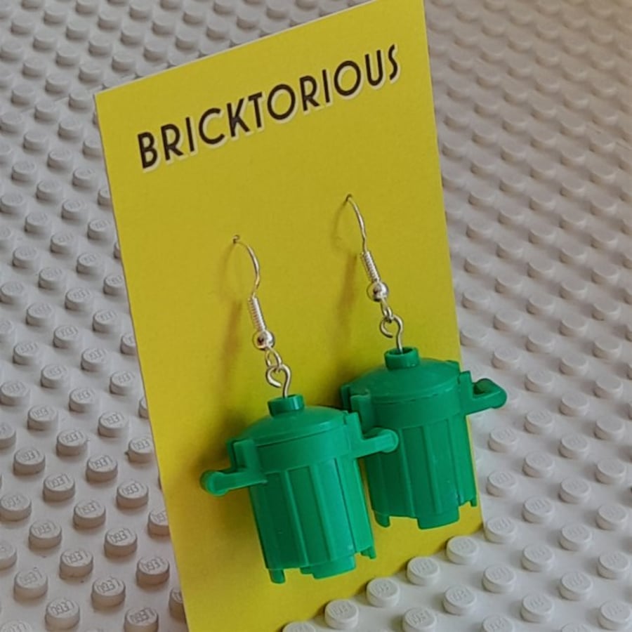 Lego Dustbin Earrings