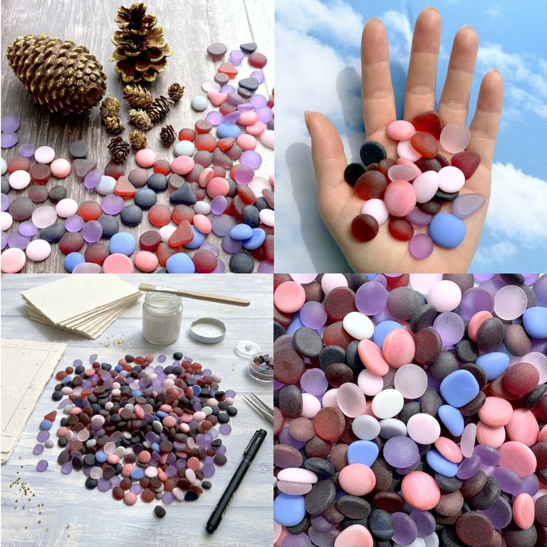 Tumbled Frosted Glass - Mixed Amounts - Pinks and Purples Mix - Faux Sea Glass