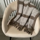 Hand Crocheted Tunisian Blanket Throw