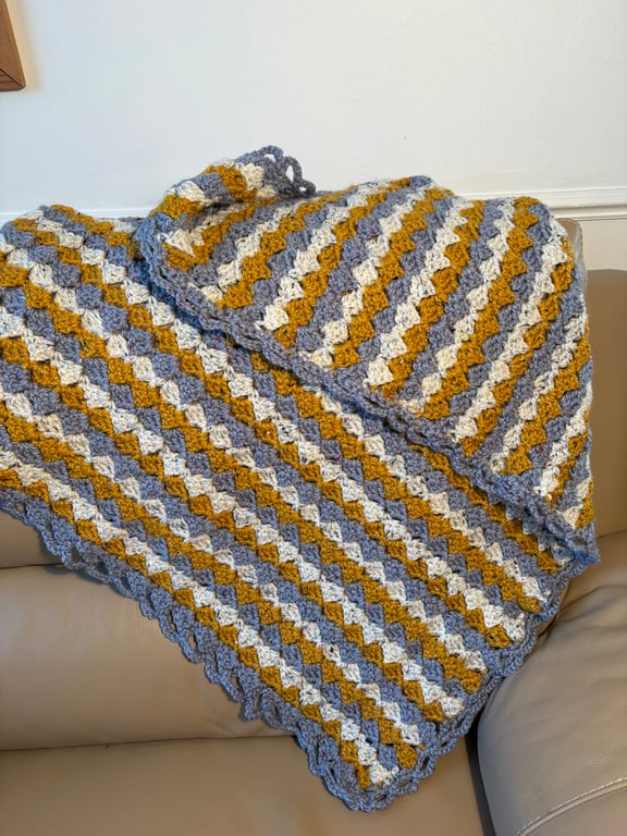Striped Luxurious Wool Mix Blanket.