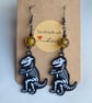 Quirky Dinosaur Earrings - T Rex Skelly design 1 - Image 2